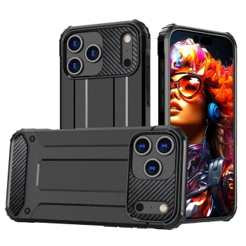 Hybrid Armor Phone Case Cover iPhone 17 Pro Max - Black