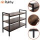 3-Tier Shoe Rack Ruhhy 27038, Industrial Shoe Organizer, 79 cm, Black