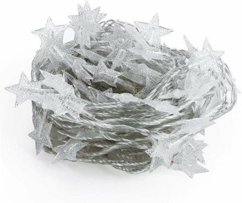 LED Star String Lights 3m, Battery Operated, Warm White