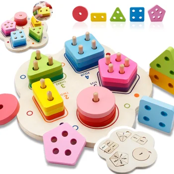 Bakalu KZ0901 Wooden Shape Sorter and Stacker