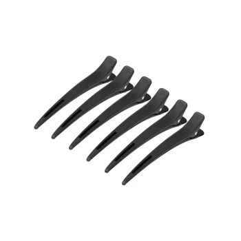 Hairdressing Clips Carbon E-15 11.5 cm Black (6 Pcs)