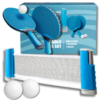 Bakalu TO1205 Table Tennis Set: 2 Paddles, 2 Balls and Retractable Net