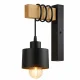 Wooden LED Wall Sconce Industrial Loft Style Light for Bedroom, Black and Wood