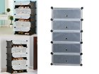 Multilevel Modular Shoe Rack Shelf Stand Organizer, 5 Shelves