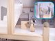 Bērnu spēļu koka leļļu māja ar mēbelēm konstruktors, 80cm | Wooden Play Dollhouse with Furniture
