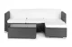 MultiGarden Modular Rattan Corner Garden Sofa Set with Table, Grey