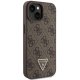 Guess iPhone 15 Plus Case Crossbody 4G Metal Logo, Brown