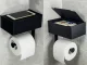 Toilet Paper Holder with Tissue Shelf, Black