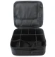 Practical travel cosmetic case with adjustable compartments, black