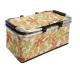 Collapsible Thermal Picnic Basket, White with Flowers