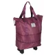 Foldable Travel Bag on Wheels, 3 Sizes, 50L, Purple