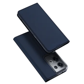 Dux Ducis Skin Pro Flip Case for Oppo Reno 8 Pro with Stand and Card Pocket, Blue