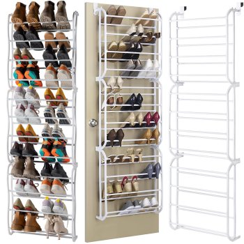 Hanging Shoe Rack Organizer for 36 Pairs Black White