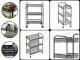 3-Tier Metal Rolling Storage Cart, Black