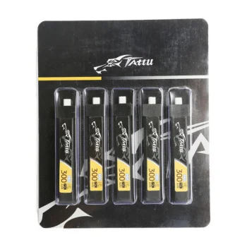 Tattu LiPo 300mAh 3.8V 75C 1S1P HV BT2.0.5 Batteries (5 pcs)