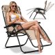 Foldable Garden Lounger with Cushion Sofotel ChillWell Set of 2 Pieces Beige