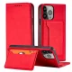 Magnet Card Case for iPhone 14 Pro Max Wallet Flip Cover, Red