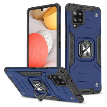 Wozinsky Ring Armor Case for Samsung Galaxy A42 5G with Kickstand and Ring Holder, Blue