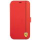 Ferrari iPhone 13 mini Wallet Case On Track Carbon Stripe, Red