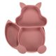 Set of silicone children\'s dishes 9 elements, dark pink