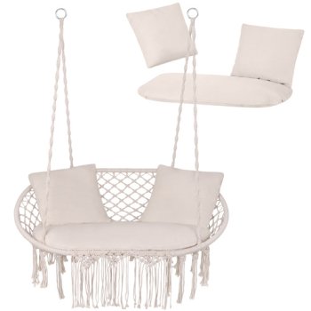 Double Garden Swing Cushion for Stork Nest Gardlov, Cream