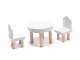 Wooden Dollhouse with Furniture and LED Lighting, 78 cm, White