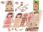 Wooden educational puzzle "Montessori" anatomy, studying the parts of the body, girl
