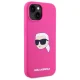 Karl Lagerfeld Silicone Karl Head Print MagSafe Case for iPhone 15, Fuchsia