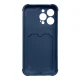 Card Armor Case for Samsung Galaxy A22 4G with Card Holder, Navy Blue