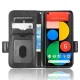 Google Pixel 5 Triangle Pattern Flip Case Wallet Cover, Black