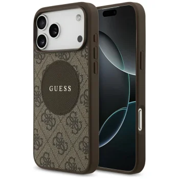 Guess iPhone 17 Pro Max Case 4G Circle Classic Logo MagSafe, Brown