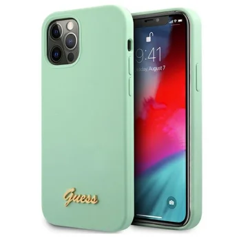 Apple iPhone 12 / 12 Pro 6.1'' Guess Metal Logo Script Case Cover (GUHCP12MLSLMGGN), Green