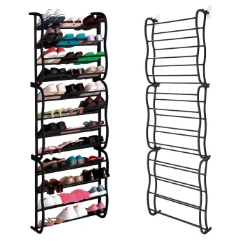 ModernHome PJJWMSR003 BLACK Over-the-Door Shoe Organizer, Black