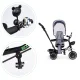 ECOTOYS Tricycle with 360° Rotating Seat and Canopy for Toddlers, Grey