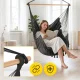 4Fizjo BAHIO Brazilian Hanging Chair with Cushions, Black