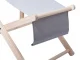 Folding Wooden Beach and Garden Sun Lounger with Pillow, Grey