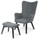 Sofotel Norse Lounge Chair with Footstool, Grey