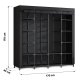 Massido Fabric, Canvas Wardrobe, 170x45 cm, Black