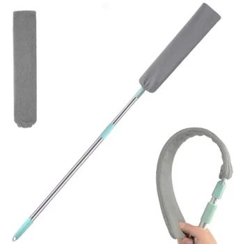 Telescopic microfiber dust brush, 144 cm, grey