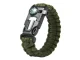 5-in-1 Survival Bracelet with Compass, Flint and Whistle, Green