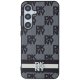 DKNY Samsung Galaxy S24+ Case Leather Checkered Mono Pattern, Black