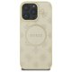 Чехол Guess Saffiano Peony Classic Logo MagSafe для iPhone 16 Pro Max – золотой