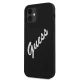 Guess iPhone 12 mini Case Silicone Vintage Script, Black/White