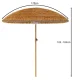 Gardlov 00025326 Hawaiian Style Garden and Beach Umbrella, 170 cm, Beige