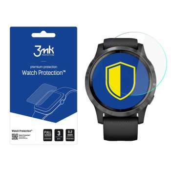Garmin Vivoactive 4 3MK ARC+ Protective Film Rounded Fullscreen Watch Protector, 3 pcs.