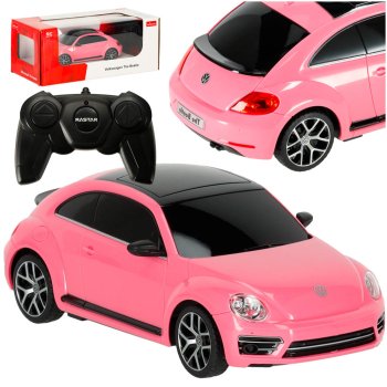 RC Car Model with Remote, Volkswagen Beetle, Pink (1:24)