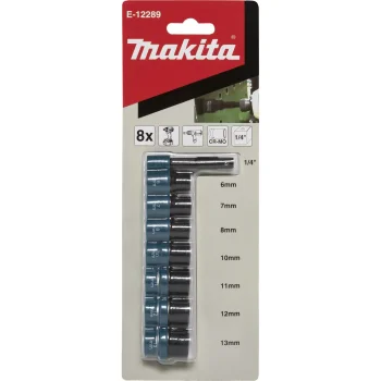 Makita 1/4" Square Drive Impact Socket Set, 8 pcs, E-12289