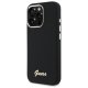 Чехол Guess Silicone Script Metal Logo & Frame для iPhone 16 Pro Max Черный