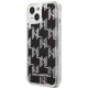 Karl Lagerfeld Liquid Glitter Monogram Case for iPhone 14, Black