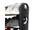 Shoe Rack, 4 Tiers, 12 Pairs Capacity, 64x55x18 cm, Black